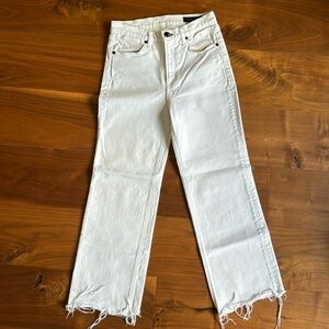 rag & bone White High Waisted Cropped Denim